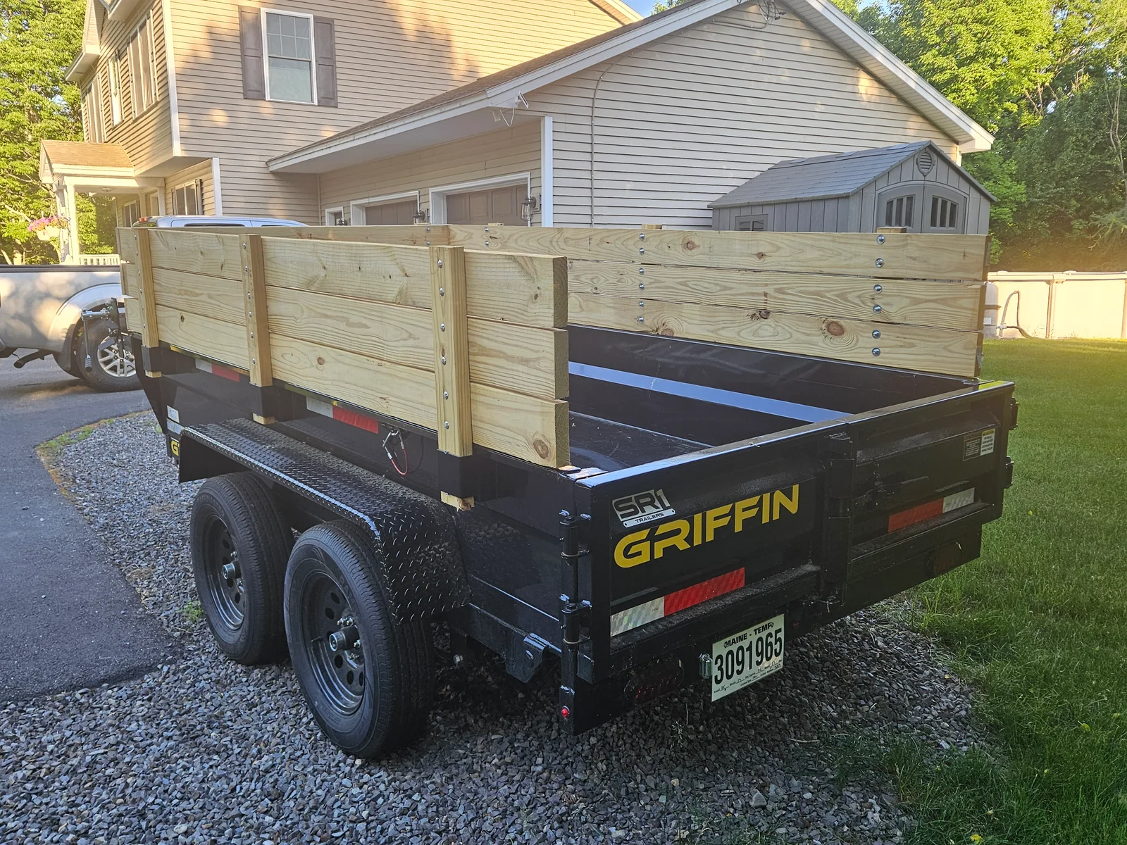 Central Maine Junk Removal's dump trailer, ready for a pickup